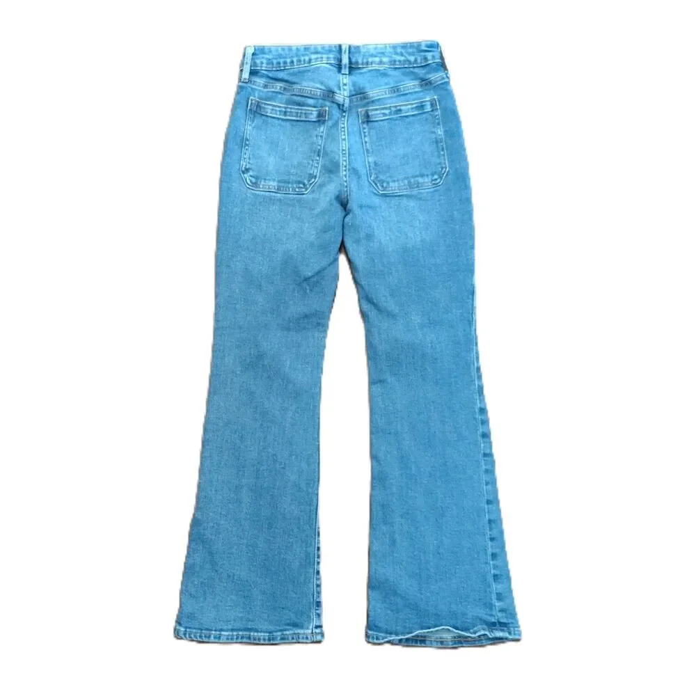 GAP Kids '70s Flare High Rise Jeans Girls Size 12 Blue Stretch Denim Retro